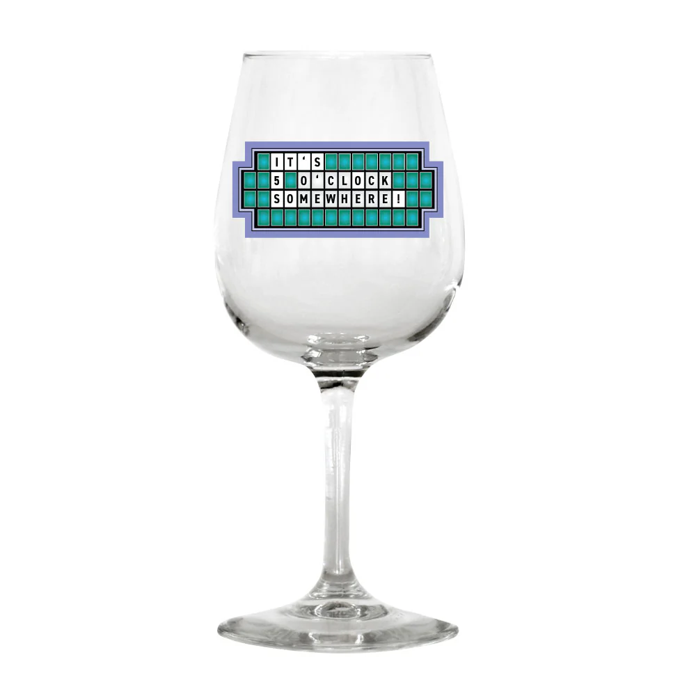 It's 5 O'Clock Somewhere Personalized Wine Glass - Image 3